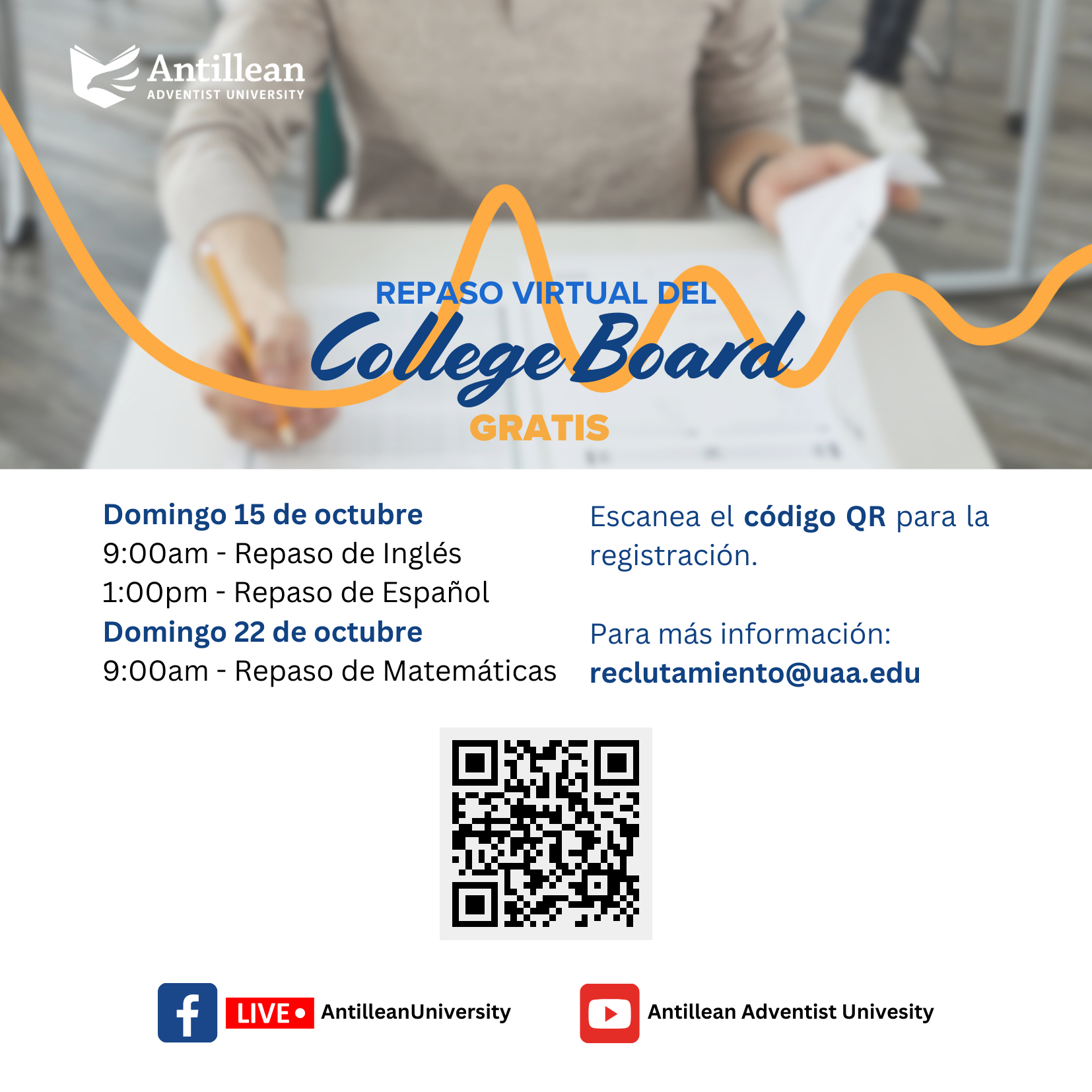 Repasos Virtuales Gratuitos para College Board en Antillean Antillean
